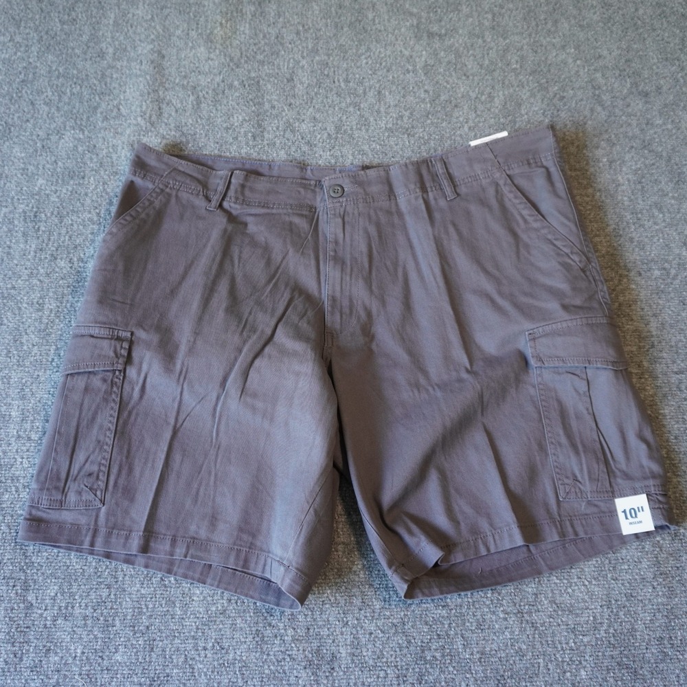 George Men's Charcoal‎ Sky Cargo Shorts At The Knee 10" Inseam Size 44 NWT